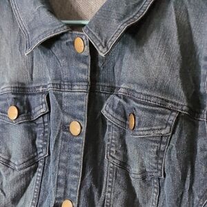 Venezia | Dark Wash Stretch Jean Denim Jacket Brass Buttons Size 22